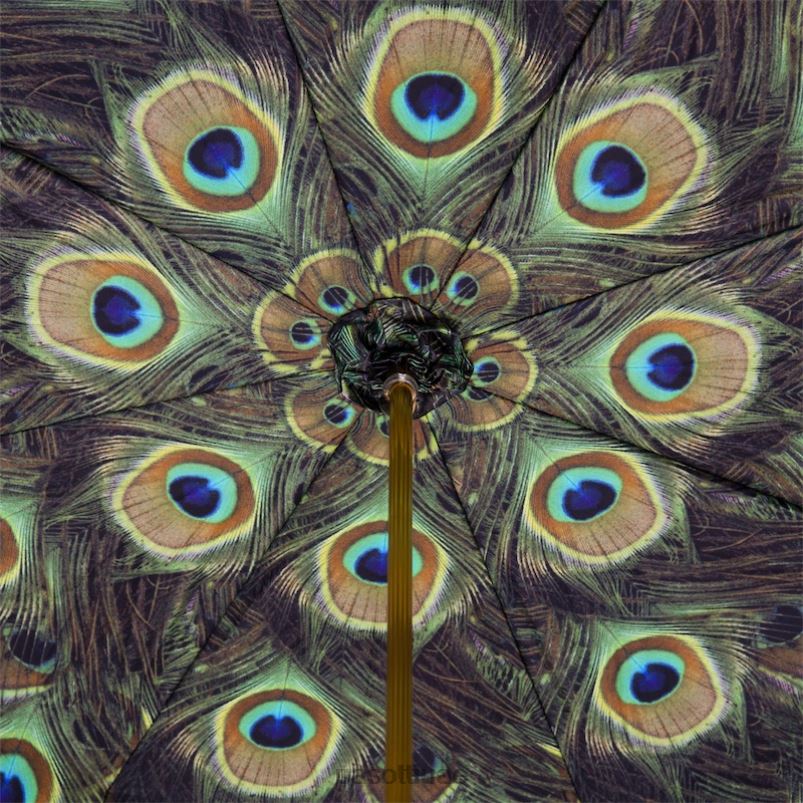 مظلة | 189 هاواي P5 - مظلة سوداء مع طاووس داخلي، قماش مزدوج PASOTTI Z446V415